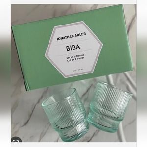 Jonathan Adler Biba Set of 2 Glasses Aquamarine